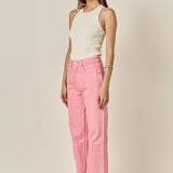 Color Full Length Wide Leg Jean