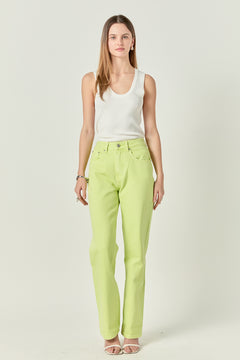 Color Full Length Wide Leg Jean