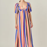 Multi Color Stripe Maxi Dress