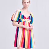 Multi Color Stripe Mini Dress