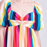 Multi Color Stripe Mini Dress