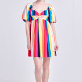 Multi Color Stripe Mini Dress