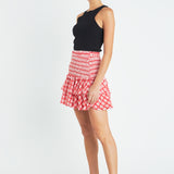 Plaid Smocked Mini Skirt