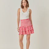 Plaid Smocked Mini Skirt