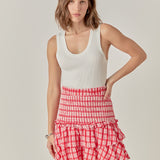 Plaid Smocked Mini Skirt