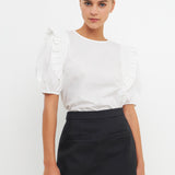 Ruffled Top with Smocking Detail