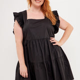 Ruffled Dress with Smocking Detail- Sold Out