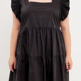 Ruffled Dress with Smocking Detail- Sold Out