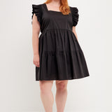 Ruffled Dress with Smocking Detail- Sold Out