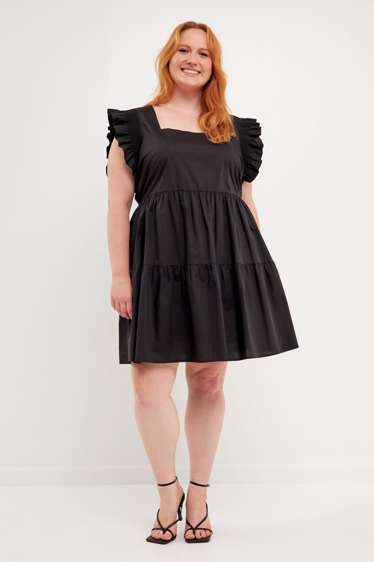 Ruffled Dress with Smocking Detail- Sold Out