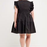 Ruffled Dress with Smocking Detail- Sold Out