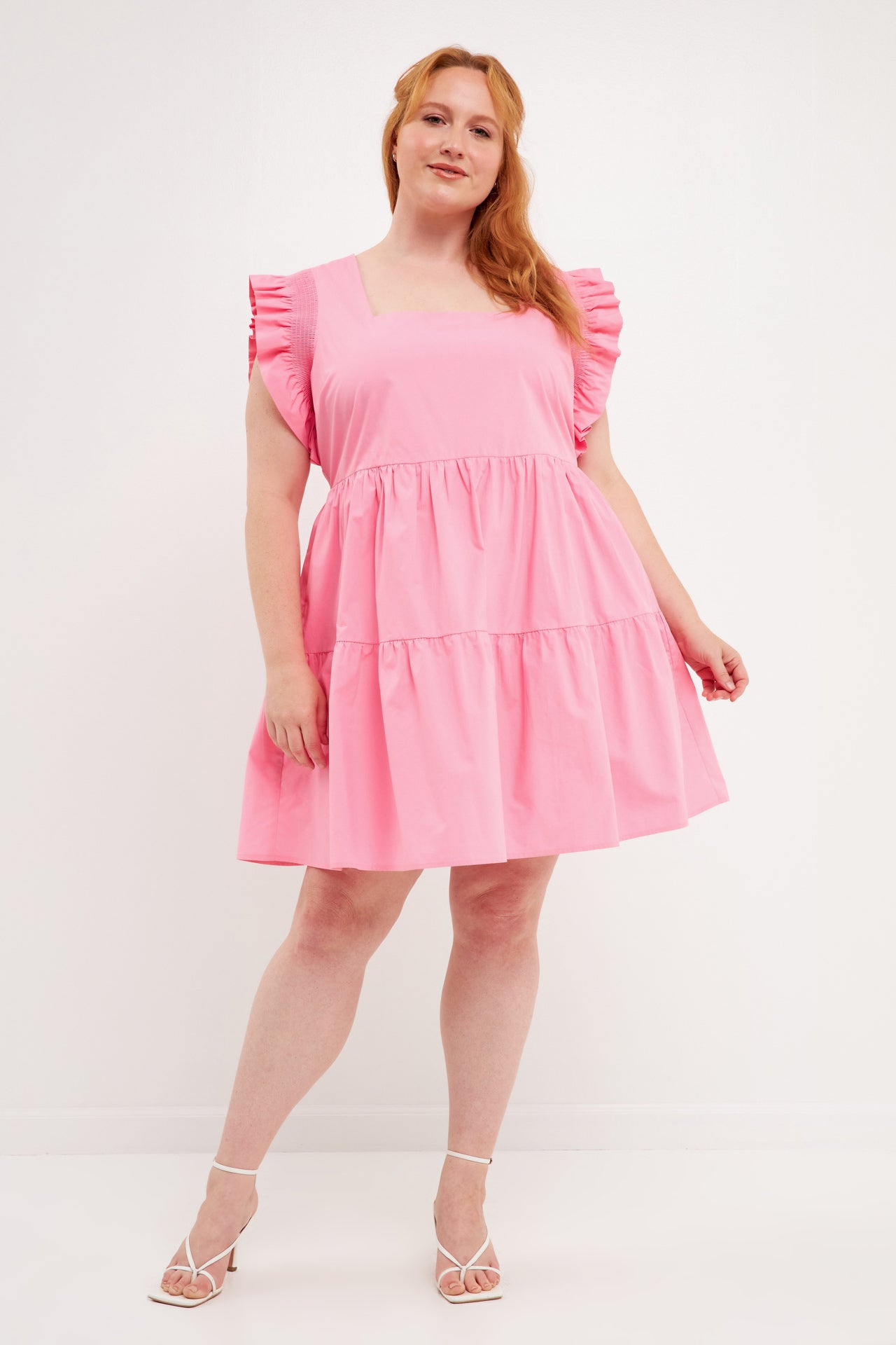 Ruffled Dress with Smocking Detail- Sold Out