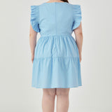 Ruffled Dress with Smocking Detail- Sold Out