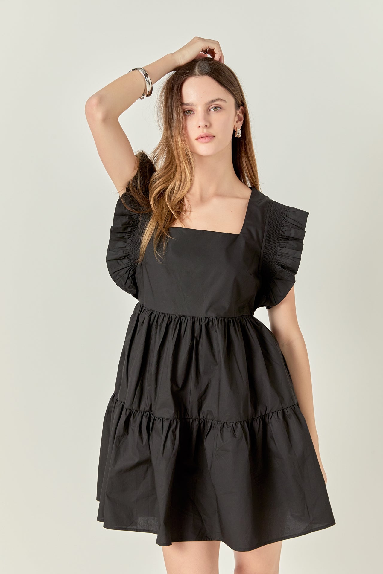 Ruffled Dress with Smocking Detail – English Factory