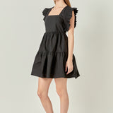 Ruffled Dress with Smocking Detail