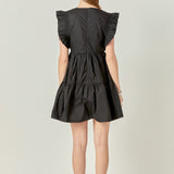 Ruffled Dress with Smocking Detail