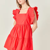 Ruffled Dress with Smocking Detail