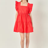 Ruffled Dress with Smocking Detail