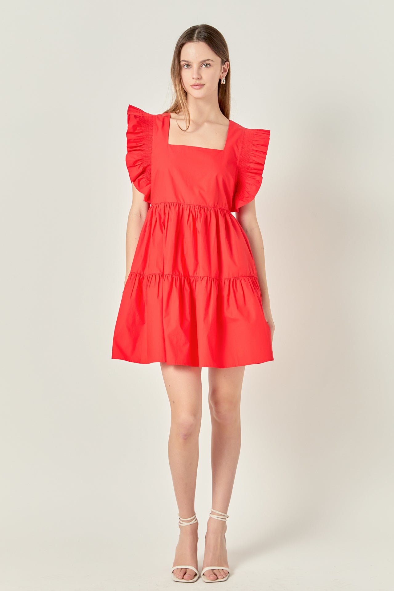 Ruffled Dress with Smocking Detail