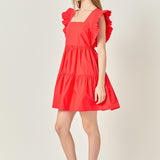 Ruffled Dress with Smocking Detail