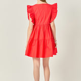 Ruffled Dress with Smocking Detail