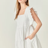 Ruffled Dress with Smocking Detail