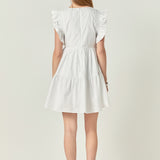 Ruffled Dress with Smocking Detail