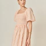 Plaid Smocked Mini Dress