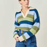 Rainbow Striped Knit Top