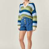 Rainbow Striped Knit Top