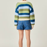 Rainbow Striped Knit Top