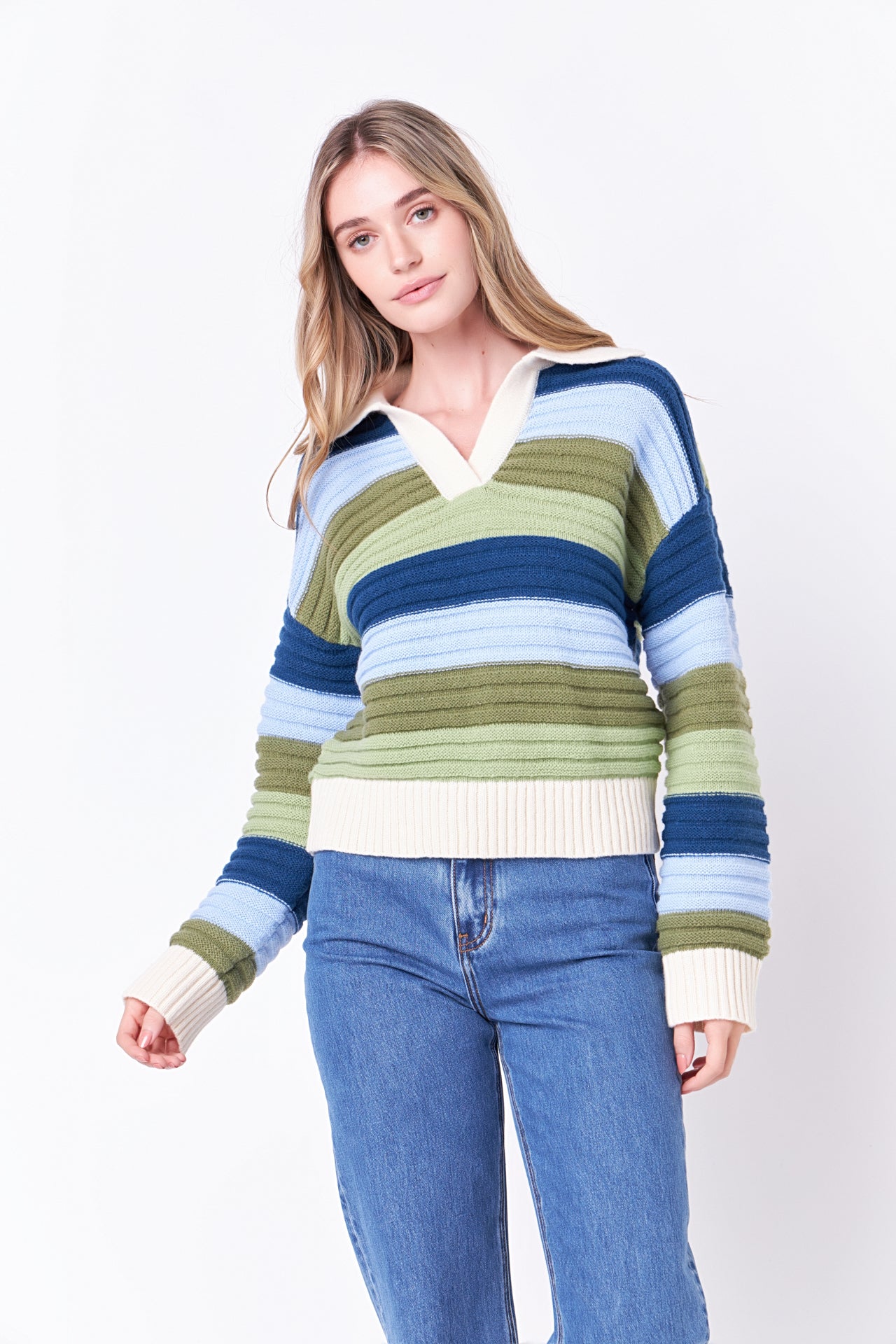 Rainbow Striped Knit Top