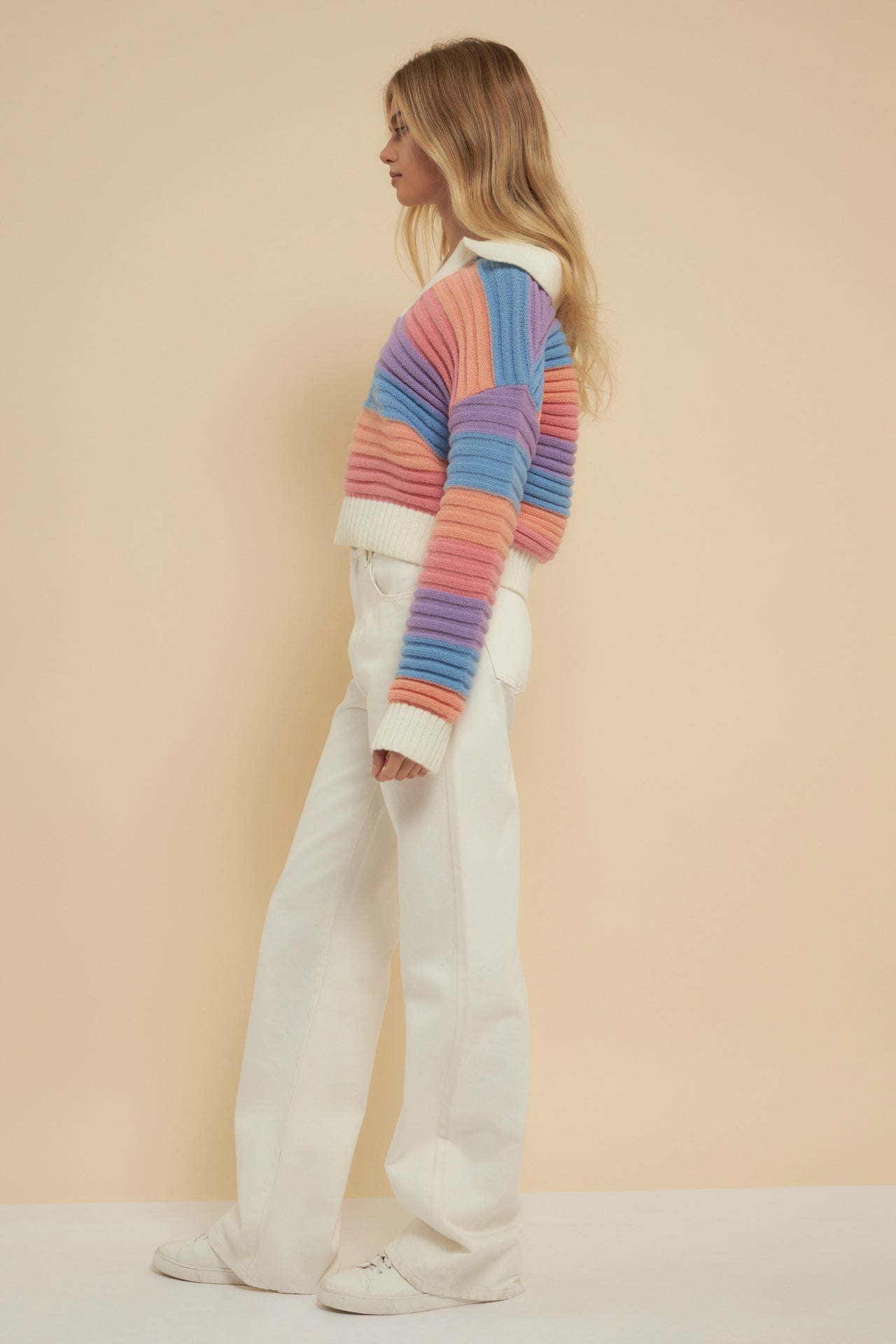 Rainbow Striped Knit Top – English Factory