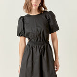 Cut-Out Poplin Mini Dress
