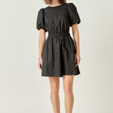 Cut-Out Poplin Mini Dress