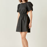 Cut-Out Poplin Mini Dress