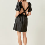 Cut-Out Poplin Mini Dress