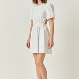 Cut-Out Poplin Mini Dress