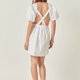 Cut-Out Poplin Mini Dress