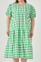 Load image into Gallery viewer, Gingham Check Midi Dress
