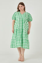 Load image into Gallery viewer, Gingham Check Midi Dress
