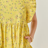 Floral Mini Dress with Smocking detail