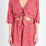 Floral Tied Romper- Sold Out