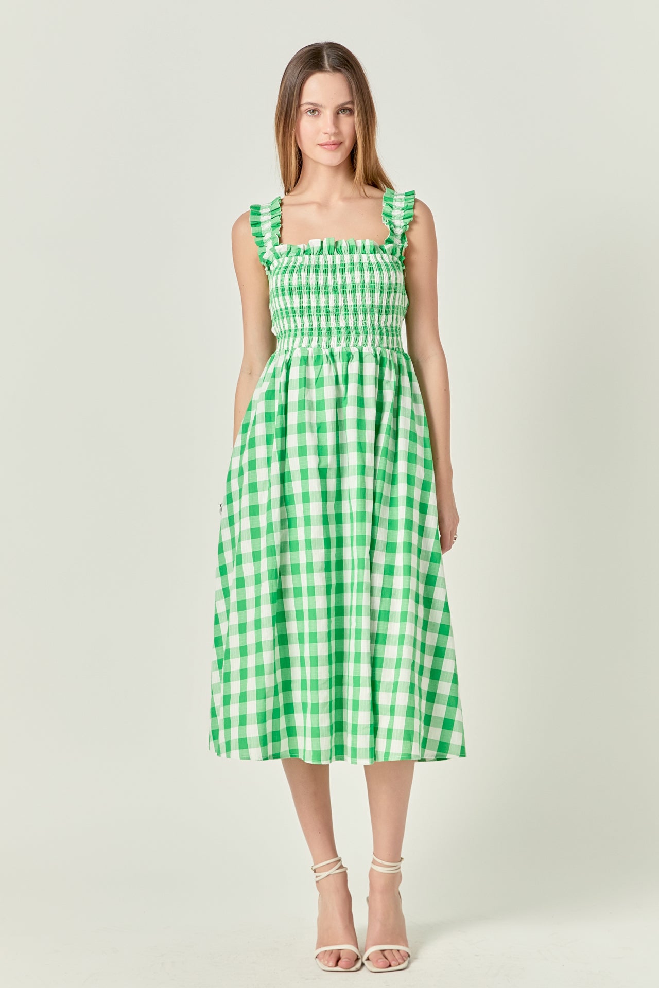 Striped Smocked Dress English Factory Striped Smocked Dress English Factory