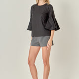 Ruffled Cotton Blend Top