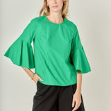 Ruffled Cotton Blend Top