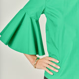 Ruffled Cotton Blend Top