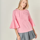 Ruffled Cotton Blend Top