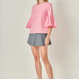 Ruffled Cotton Blend Top
