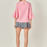Ruffled Cotton Blend Top